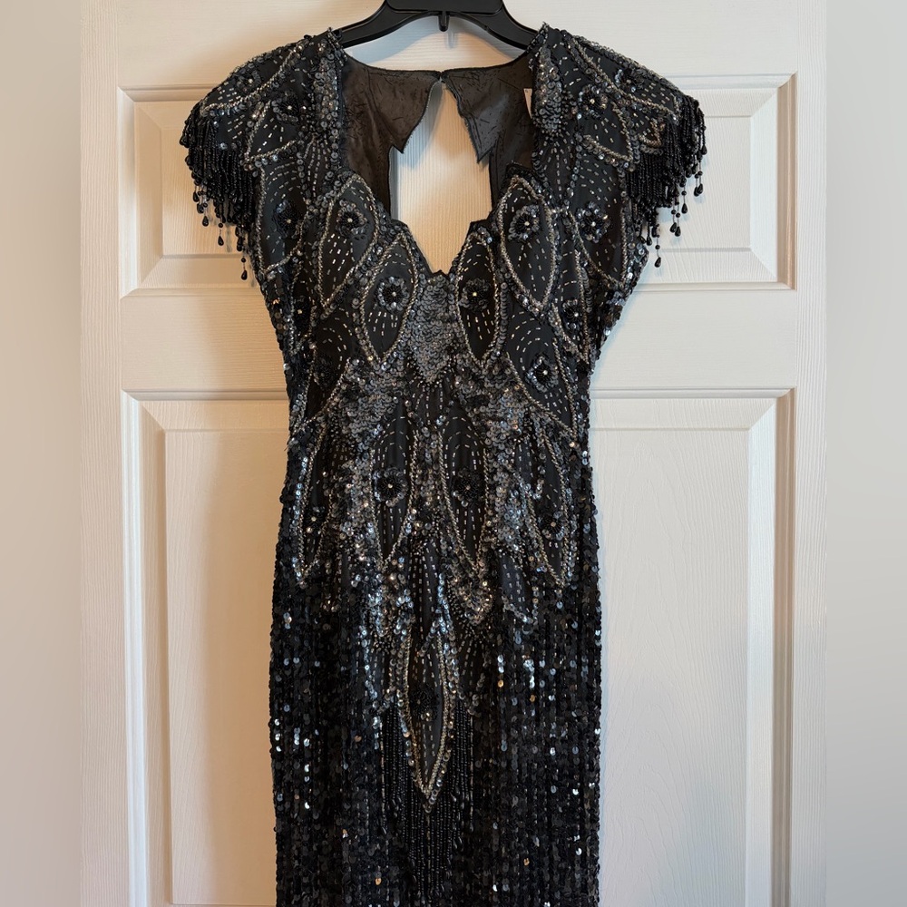 Vintage Beaded Silk Sho Max Originals Gown